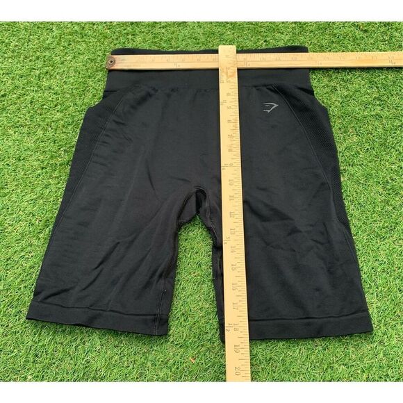 NEW NWOT GYMSHARK VITAL 7” SEAMLESS BLACK HEATHER BIKER SHORTS sz L - Picture 4 of 7